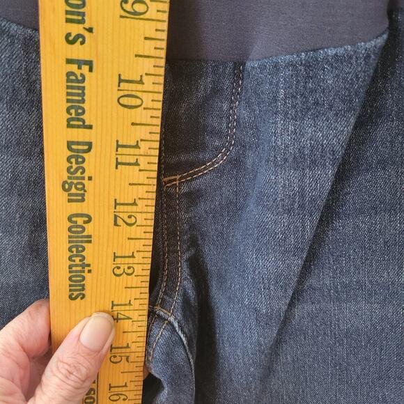 Bootcut Maternity jeans Indigo Blue Dark Wash With Full Stretch Belly Panel sz M - Picture 4 of 7